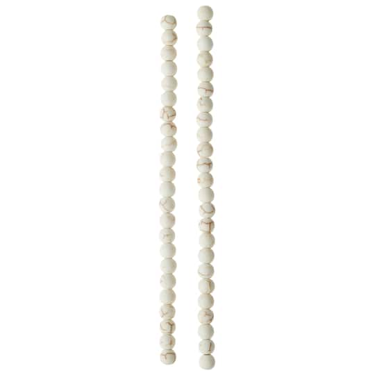 12 Pack: White Crackle Dyed Howlite Round Beads, 6mm by Bead Landing™